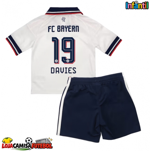 Camisa de Futebol Bayern Munich Alphonso Davies #19 Equipamento Secundário Infantil 2026-27 Manga Curta (+ Calças curtas)